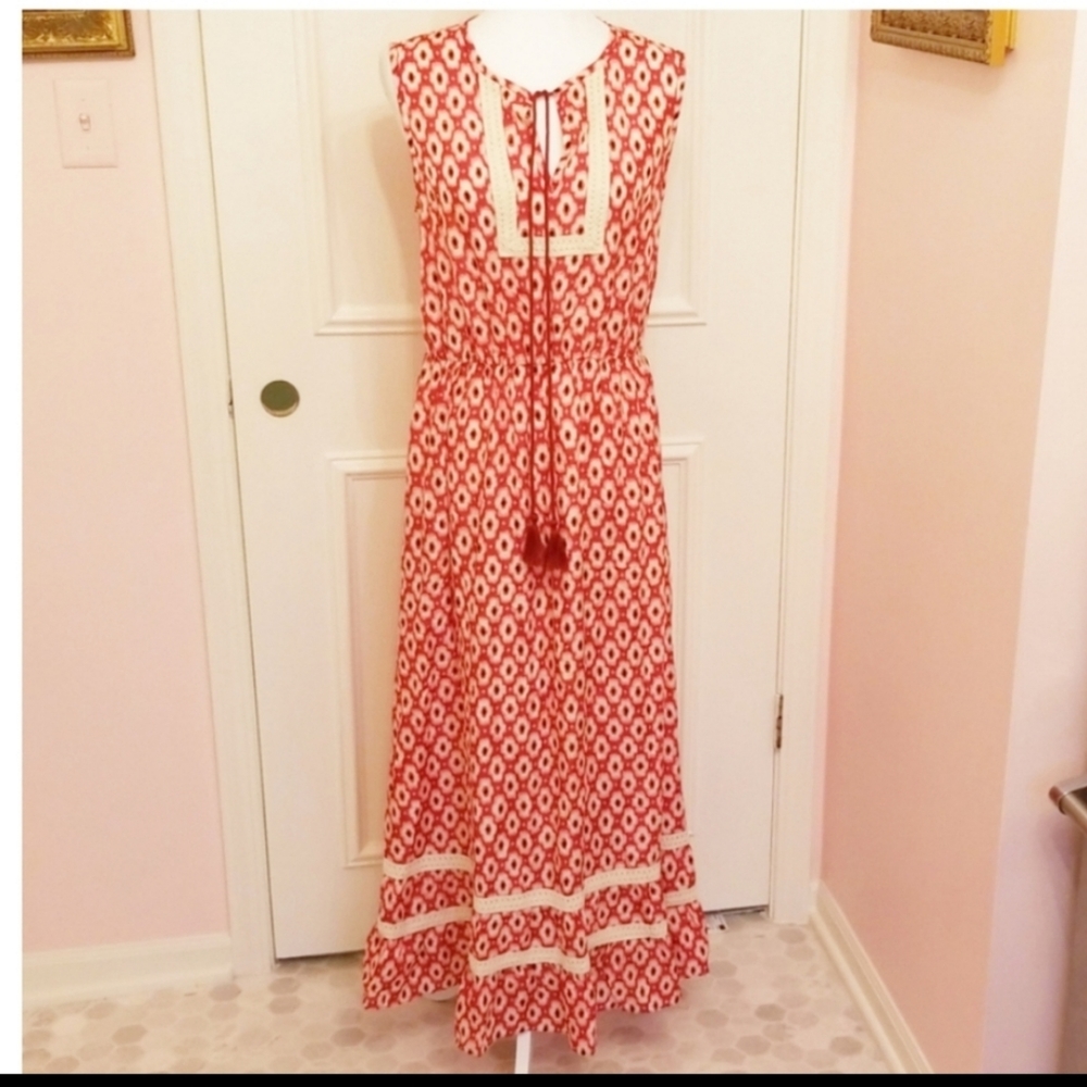 KATE SPADE 100% silk poppy print maxi dress - Picture 6 of 6